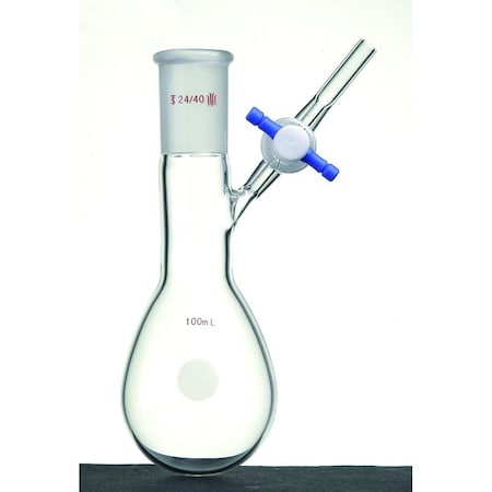 FLASK, MODIFIED SCHLENK TUBE, 24/40, 50mL, PTFE STOPCOCK.